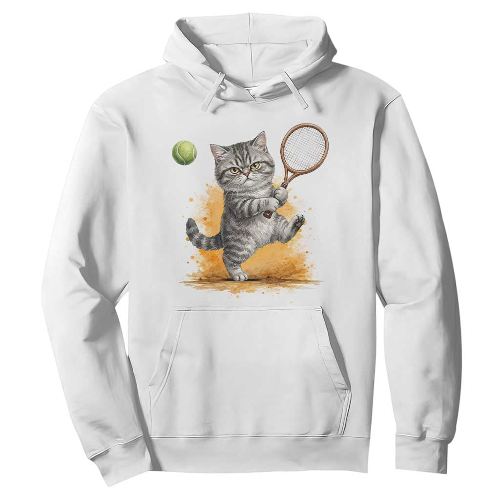 Funny Grumpy Cat Tennis Player Hoodie Gift For Tennis Fans TS12 White Print Your Wear