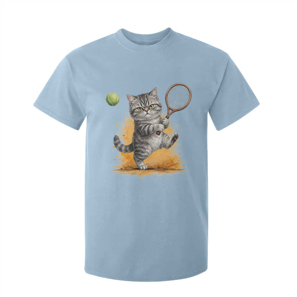 Funny Grumpy Cat Tennis Player T Shirt For Kid Gift For Tennis Fans TS12 Light Blue Print Your Wear