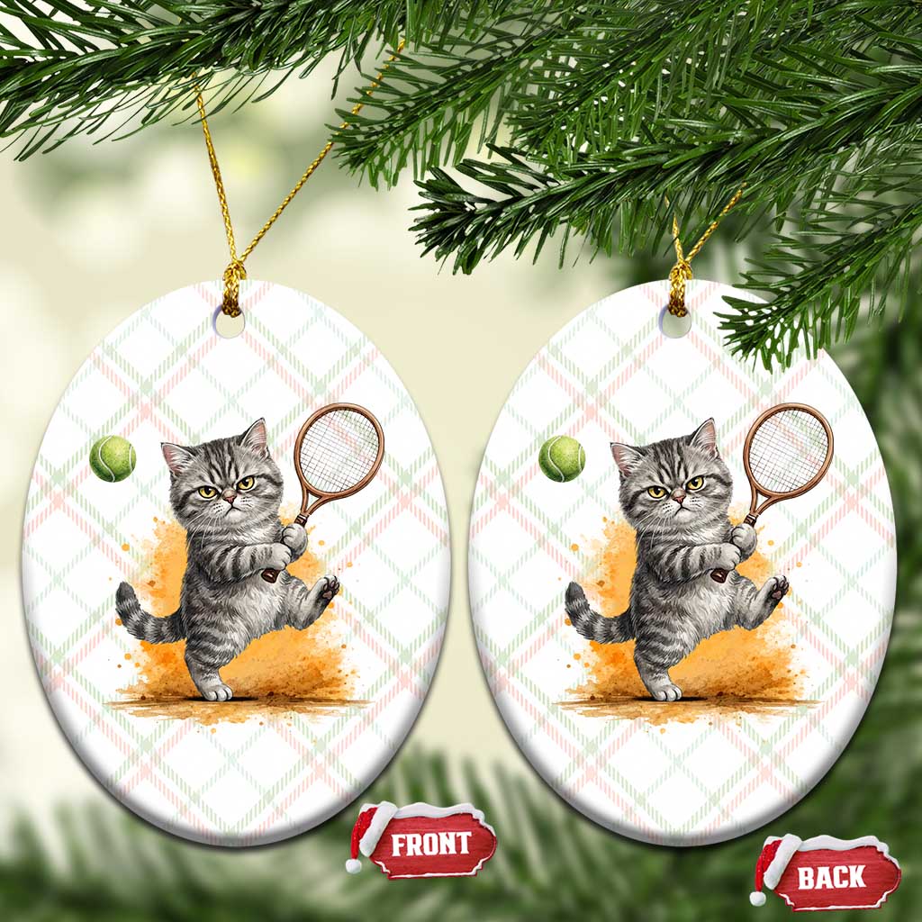 Funny Grumpy Cat Tennis Player Ceramic Ornament Gift For Tennis Fans TS12 Print Your Wear