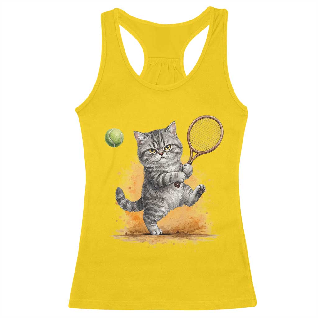 Funny Grumpy Cat Tennis Player Racerback Tank Top Gift For Tennis Fans TS12 Daisy Print Your Wear