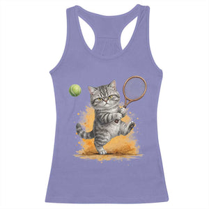 Funny Grumpy Cat Tennis Player Racerback Tank Top Gift For Tennis Fans TS12 Violet Print Your Wear