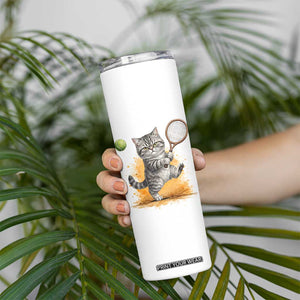 Funny Grumpy Cat Tennis Player Skinny Tumbler Gift For Tennis Fans TS12 Print Your Wear