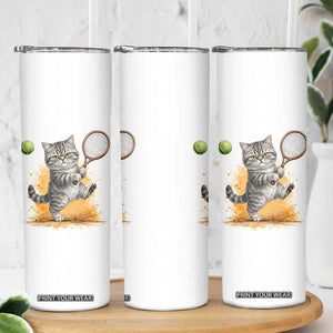 Funny Grumpy Cat Tennis Player Skinny Tumbler Gift For Tennis Fans TS12 Print Your Wear