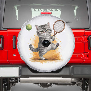 Funny Grumpy Cat Tennis Player Spare Tire Cover Gift For Tennis Fans TS12 White Print Your Wear