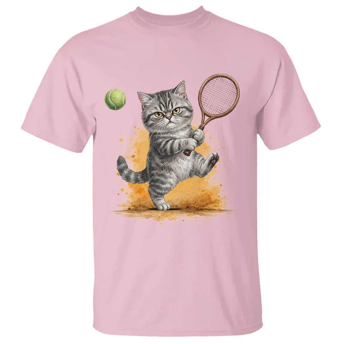 Funny Grumpy Cat Tennis Player T Shirt Gift For Tennis Fans TS12 Light Pink Print Your Wear