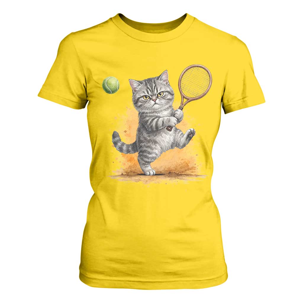 Funny Grumpy Cat Tennis Player T Shirt For Women Gift For Tennis Fans TS12 Daisy Print Your Wear