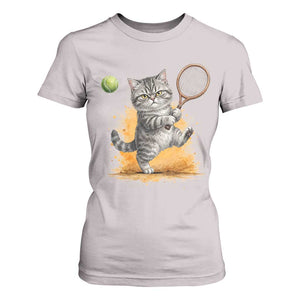 Funny Grumpy Cat Tennis Player T Shirt For Women Gift For Tennis Fans TS12 Ice Gray Print Your Wear