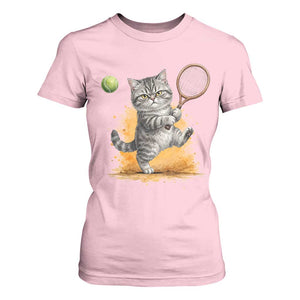 Funny Grumpy Cat Tennis Player T Shirt For Women Gift For Tennis Fans TS12 Light Pink Print Your Wear