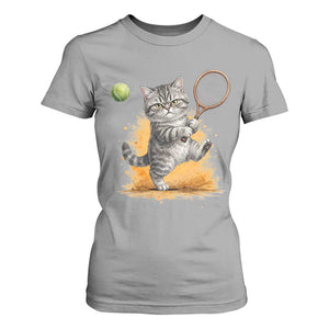 Funny Grumpy Cat Tennis Player T Shirt For Women Gift For Tennis Fans TS12 Sport Gray Print Your Wear