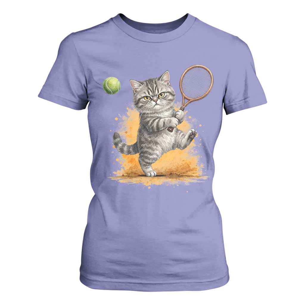 Funny Grumpy Cat Tennis Player T Shirt For Women Gift For Tennis Fans TS12 Violet Print Your Wear