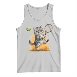 Funny Grumpy Cat Tennis Player Tank Top Gift For Tennis Fans TS12 Ash Print Your Wear