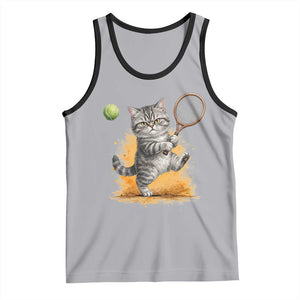 Funny Grumpy Cat Tennis Player Tank Top Gift For Tennis Fans TS12 Athletic Heather Black Print Your Wear