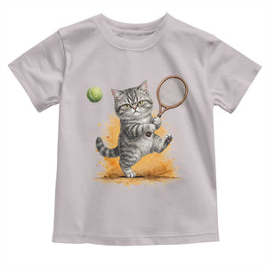 Funny Grumpy Cat Tennis Player Toddler T Shirt Gift For Tennis Fans TS12 Ice Gray Print Your Wear