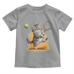 Funny Grumpy Cat Tennis Player Toddler T Shirt Gift For Tennis Fans TS12 Sport Gray Print Your Wear
