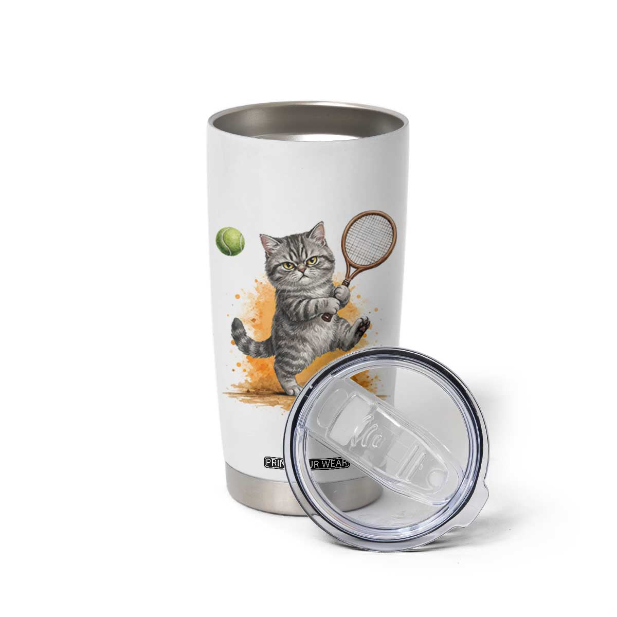 Funny Grumpy Cat Tennis Player Tumbler Cup Gift For Tennis Fans TS12 Print Your Wear