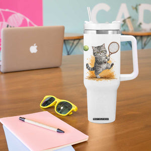 Funny Grumpy Cat Tennis Player Tumbler With Handle Gift For Tennis Fans TS12 Print Your Wear
