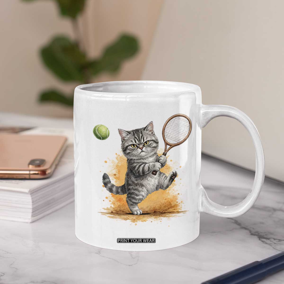 Funny Grumpy Cat Tennis Player Coffee Mug Gift For Tennis Fans TS12 Print Your Wear