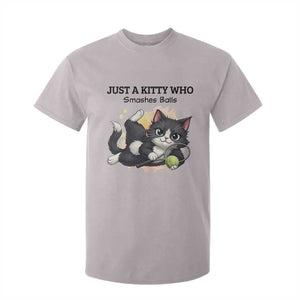 Just A Kitty Who Smashes Balls T Shirt For Kid Funny Tennis Cat Gift TS12 Ice Gray Print Your Wear