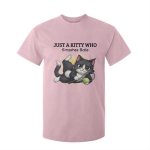 Just A Kitty Who Smashes Balls T Shirt For Kid Funny Tennis Cat Gift TS12 Light Pink Print Your Wear