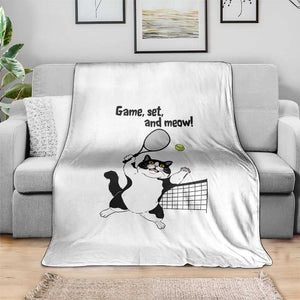 Funny Chubby Cat Tennis Throw Blanket Game Set And Meow TS12 Print Your Wear