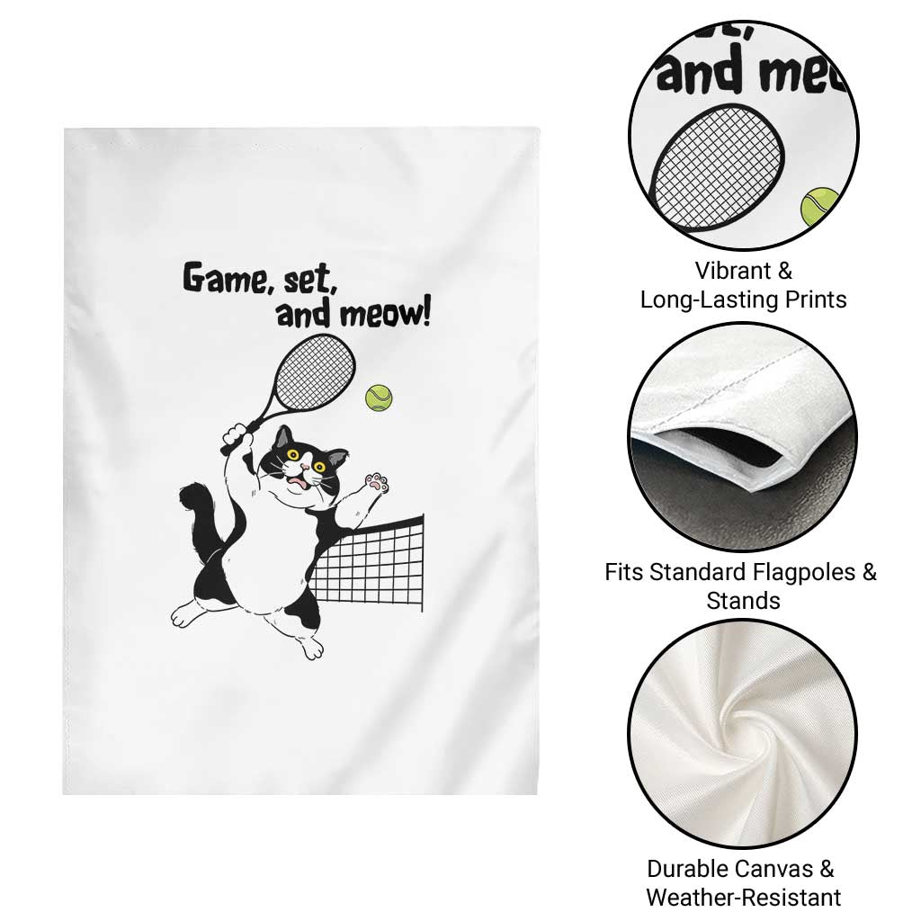 Funny Chubby Cat Tennis Garden Flag Game Set And Meow TS12 Print Your Wear