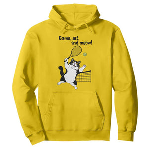 Funny Chubby Cat Tennis Hoodie Game Set And Meow TS12 Daisy Print Your Wear