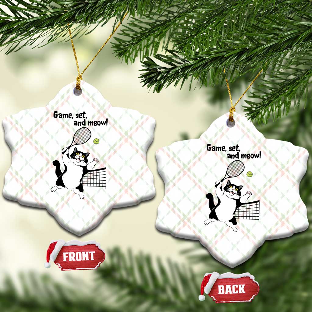 Funny Chubby Cat Tennis Ceramic Ornament Game Set And Meow TS12 Print Your Wear