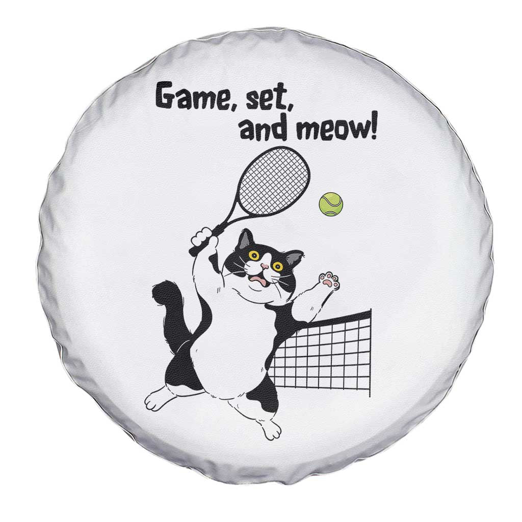 Funny Chubby Cat Tennis Spare Tire Cover Game Set And Meow TS12 Print Your Wear