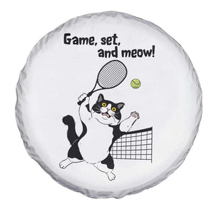Funny Chubby Cat Tennis Spare Tire Cover Game Set And Meow TS12 Print Your Wear