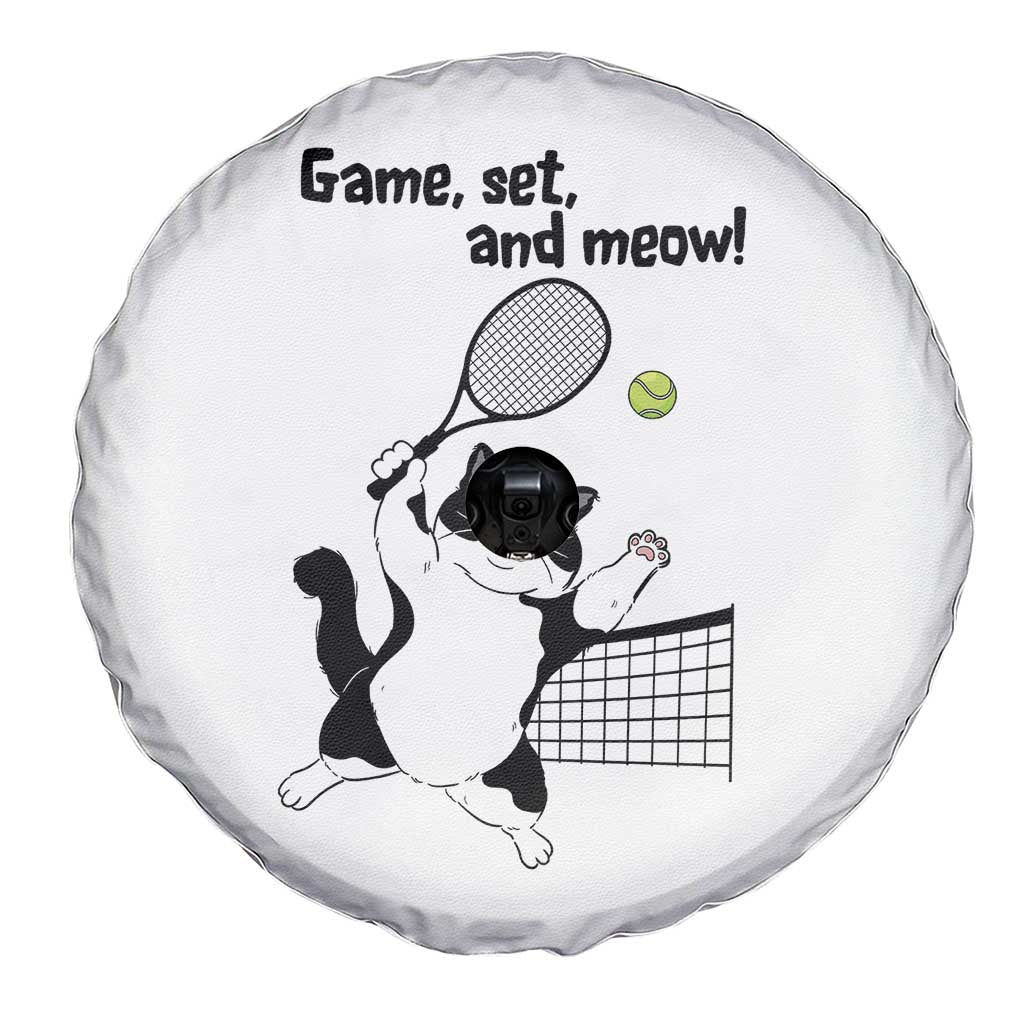 Funny Chubby Cat Tennis Spare Tire Cover Game Set And Meow TS12 Print Your Wear