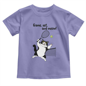 Funny Chubby Cat Tennis Toddler T Shirt Game Set And Meow TS12 Violet Print Your Wear