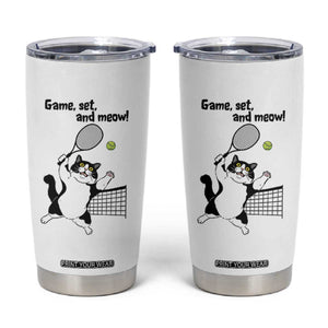 Funny Chubby Cat Tennis Tumbler Cup Game Set And Meow TS12 White Print Your Wear