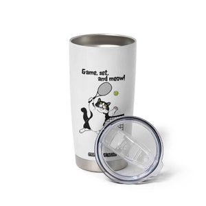 Funny Chubby Cat Tennis Tumbler Cup Game Set And Meow TS12 Print Your Wear
