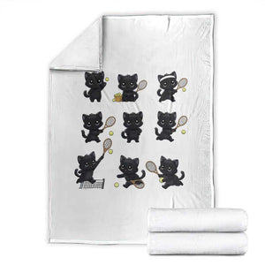 Funny Tennis Game Day Cat Throw Blanket Tennis Player Gift TS12 White Print Your Wear