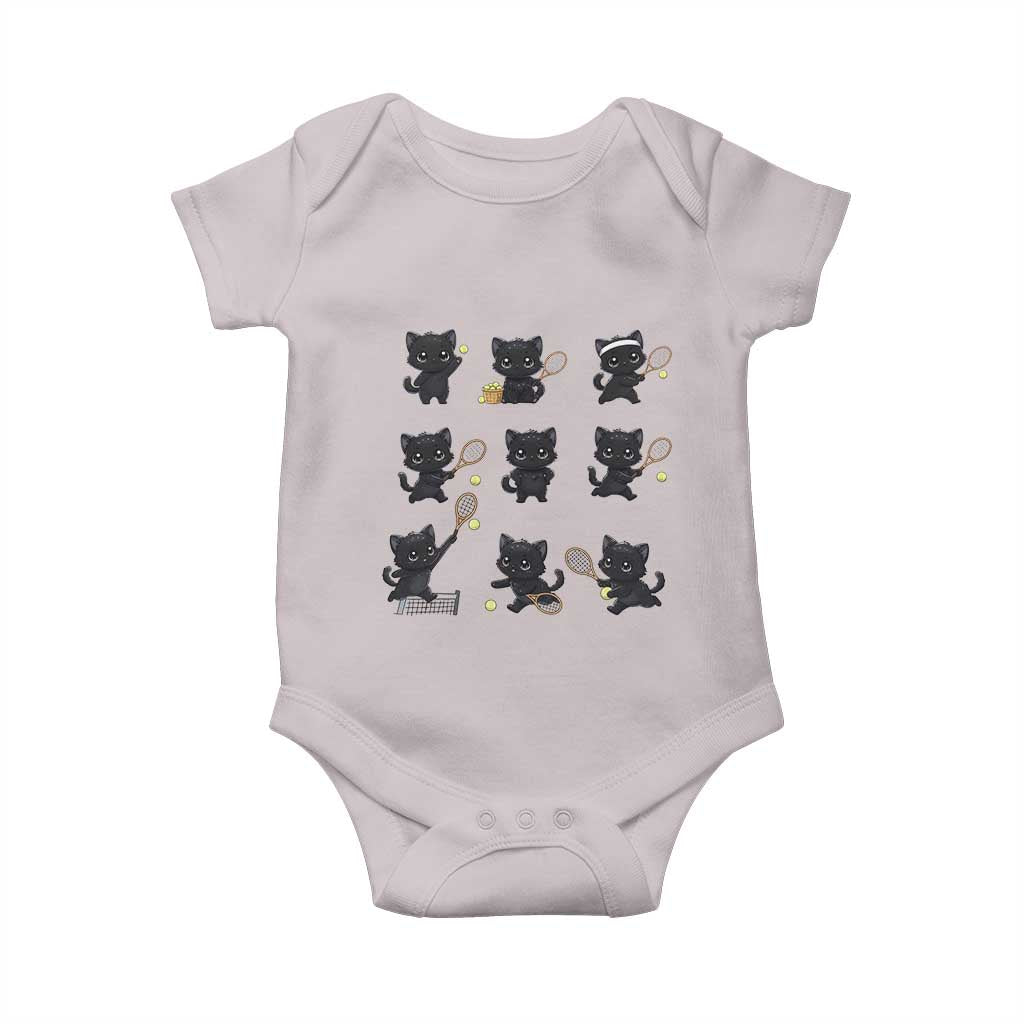 Funny Tennis Game Day Cat Baby Onesie Tennis Player Gift TS12 Ice Gray Print Your Wear