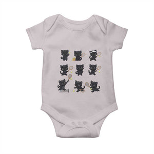 Funny Tennis Game Day Cat Baby Onesie Tennis Player Gift TS12 Ice Gray Print Your Wear