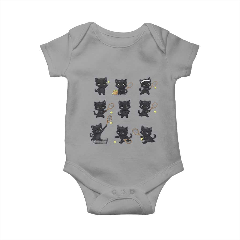 Funny Tennis Game Day Cat Baby Onesie Tennis Player Gift TS12 Sport Gray Print Your Wear