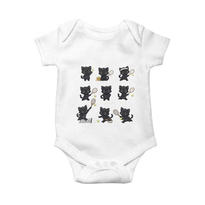 Funny Tennis Game Day Cat Baby Onesie Tennis Player Gift TS12 White Print Your Wear