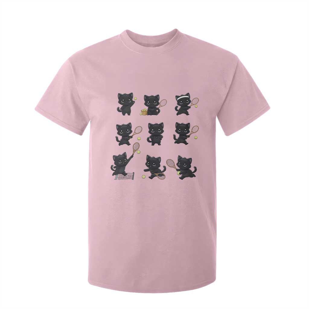 Funny Tennis Game Day Cat T Shirt For Kid Tennis Player Gift TS12 Light Pink Print Your Wear
