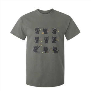 Funny Tennis Game Day Cat T Shirt For Kid Tennis Player Gift TS12 Military Green Print Your Wear