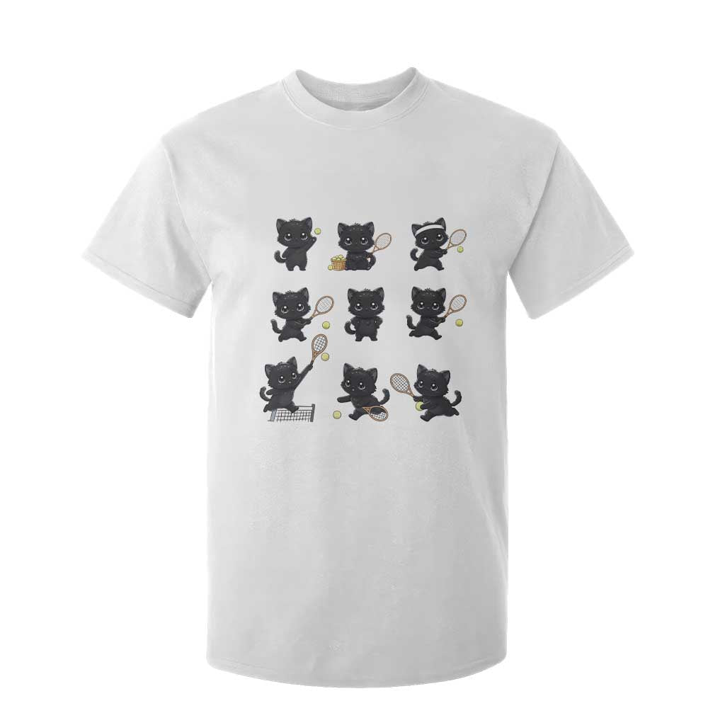 Funny Tennis Game Day Cat T Shirt For Kid Tennis Player Gift TS12 White Print Your Wear