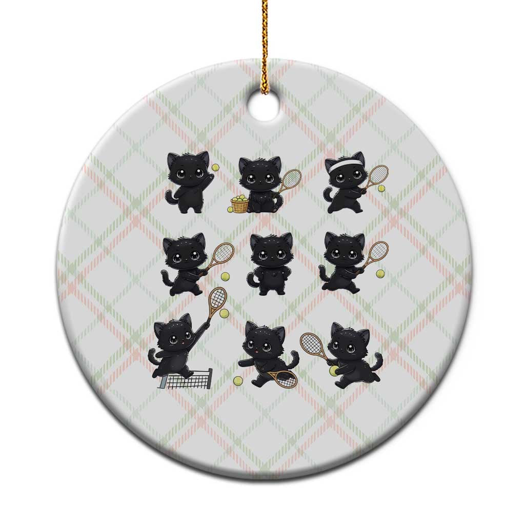 Funny Tennis Game Day Cat Ceramic Ornament Tennis Player Gift TS12 1pc Christmas Plaid Print Your Wear