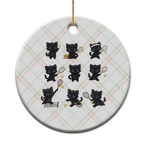 Funny Tennis Game Day Cat Ceramic Ornament Tennis Player Gift TS12 1pc Christmas Plaid Print Your Wear