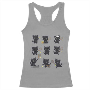 Funny Tennis Game Day Cat Racerback Tank Top Tennis Player Gift TS12 Sport Gray Print Your Wear