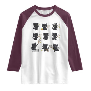 Funny Tennis Game Day Cat Raglan Shirt Tennis Player Gift TS12 White Maroon Print Your Wear