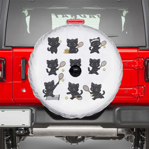 Funny Tennis Game Day Cat Spare Tire Cover Tennis Player Gift TS12 White Print Your Wear