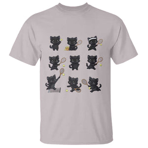 Funny Tennis Game Day Cat T Shirt Tennis Player Gift TS12 Ice Gray Print Your Wear