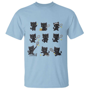 Funny Tennis Game Day Cat T Shirt Tennis Player Gift TS12 Light Blue Print Your Wear