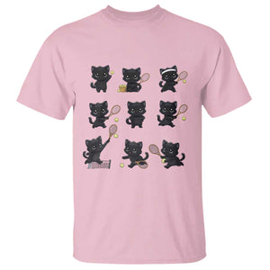Funny Tennis Game Day Cat T Shirt Tennis Player Gift TS12 Light Pink Print Your Wear