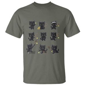 Funny Tennis Game Day Cat T Shirt Tennis Player Gift TS12 Military Green Print Your Wear